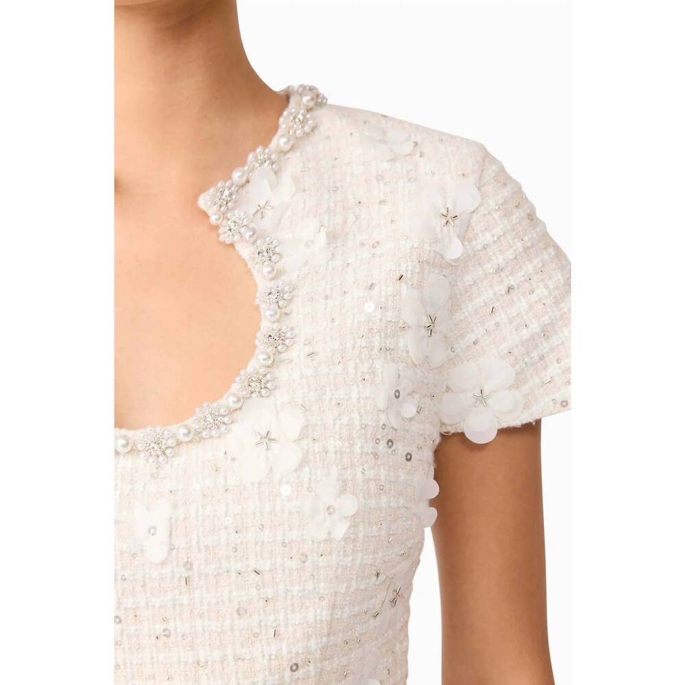 NEW ELLIATT ellouise embellished tweed set in white - Picture 7 of 8